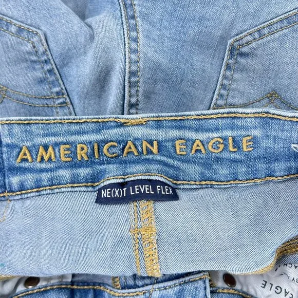 AE American Eagle Skinny Light Blue Stretch Denim Jeans Mens Size 26 x 28 - Picture 8 of 10